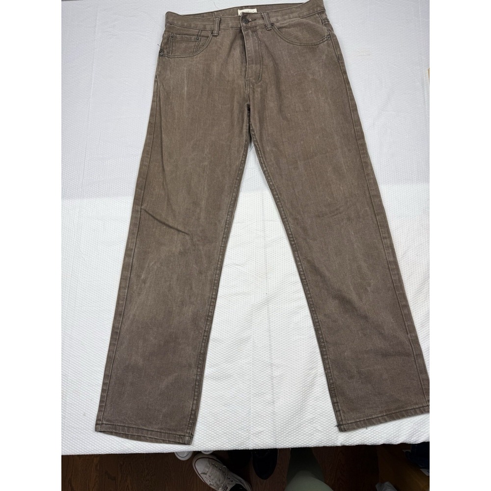 Members Property Jeans Mens Brown Straight Leg High Rise Denim 34x34